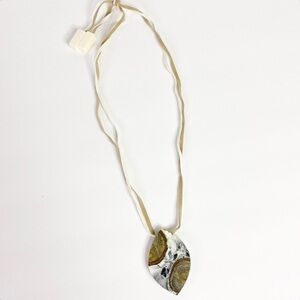 Earthbound Trading Co Suede Strap Wood Pendant Necklace